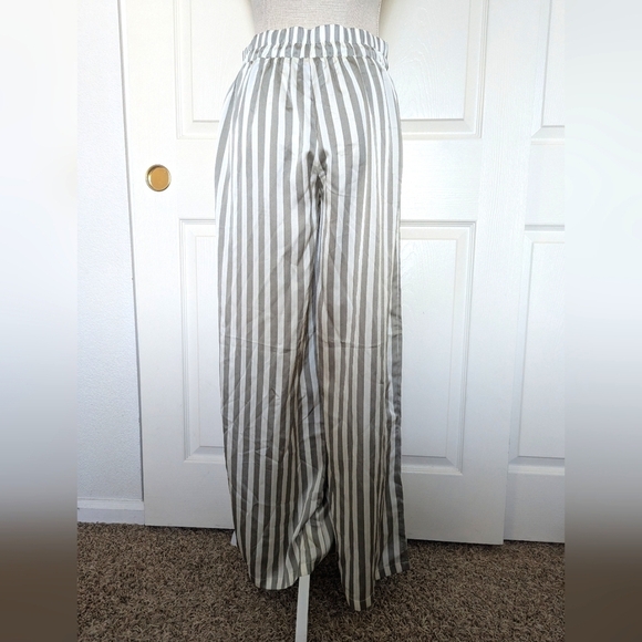 Forever 21 Striped Gray And Cream Wide-Leg Pants - Picture 3 of 6